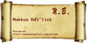 Makkos Bálint névjegykártya