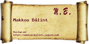 Makkos Bálint névjegykártya