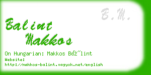 balint makkos business card